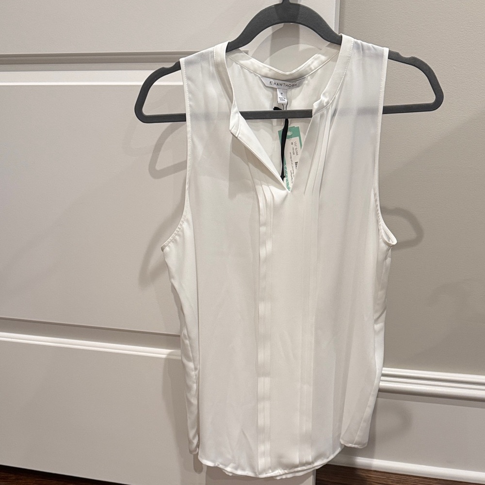 41 Hawthorn Ivory Sleeveless sheer Blouse
